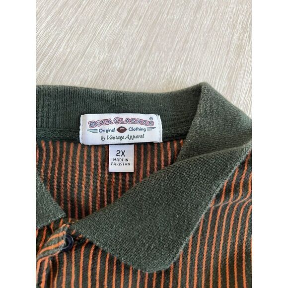 Bocca‎ Classics Miami U Polo. Hurricanes Green & Orange Striped. XXL - Picture 7 of 7